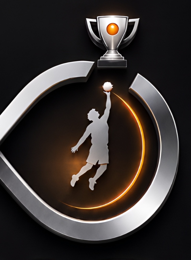 Close detail of the athlete and trophy in the BRIO mark