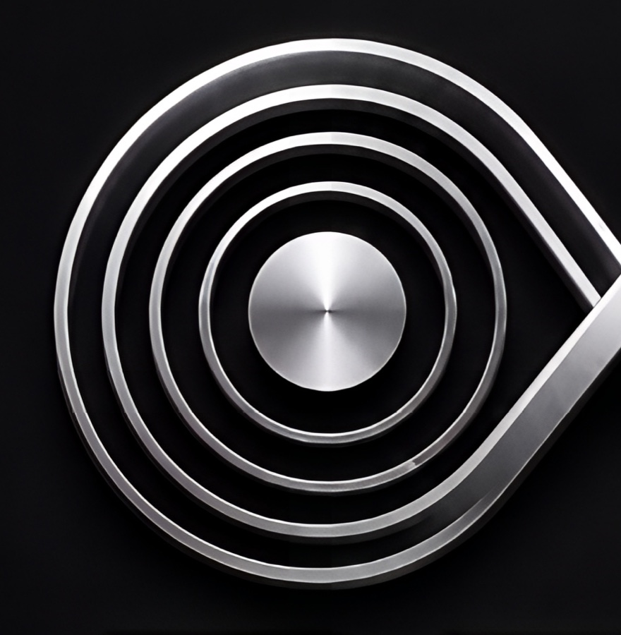 Close detail of the concentric rings in the BRIO mark